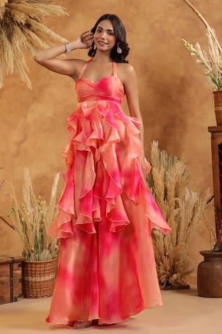 B'Infinite Sunset Sorbet Ruffle Gown 