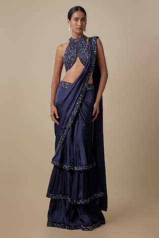 Asaga Nzeppel Draped Saree With Blouse 