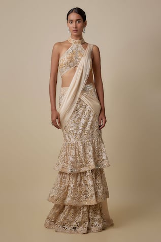 Asaga Beeline Draped Saree With Blouse 