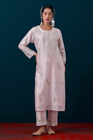 Anantaa By Roohi Floral Buds Embroidered Kurta & Pant Set 