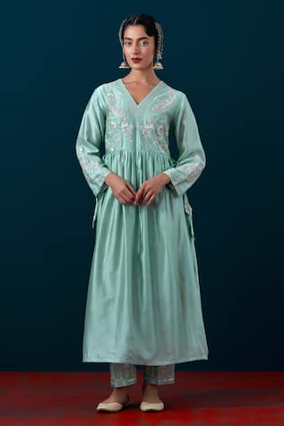 Anantaa By Roohi Placement Embroidered Anarkali With Pant 