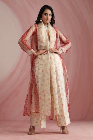 Moh India Palace Petals Overlay Trouser Set 