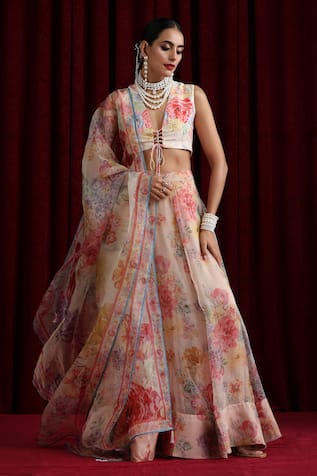 Moh India Rose Mahal Embroidered Lehenga Set 
