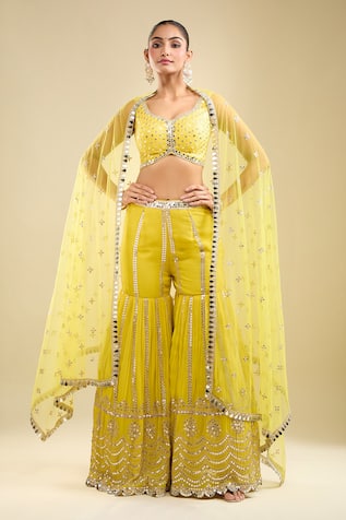 Samyukta Singhania Embroidered Blouse Gharara Set 