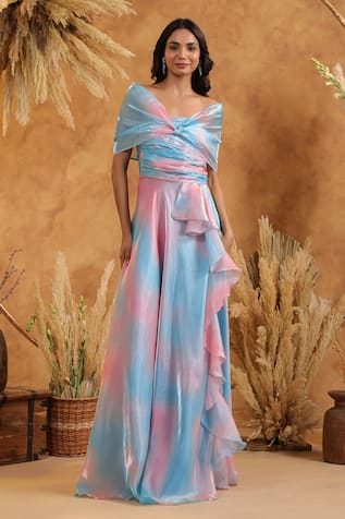 B'Infinite Sky Candy Draped Gown 