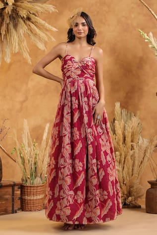 B'Infinite Mocha Hibiscus Gown 