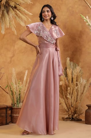 B'Infinite Mauve Serenity Embellished Gown 