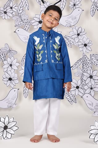 LA Dee DA Royal Wings & Bird Embroidered Bundi Set 