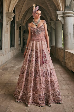Jigar & Nikita Siam Rose Embroidered Lehenga Set 