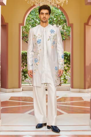 Contrast By Parth Embroidered Sherwani Set 