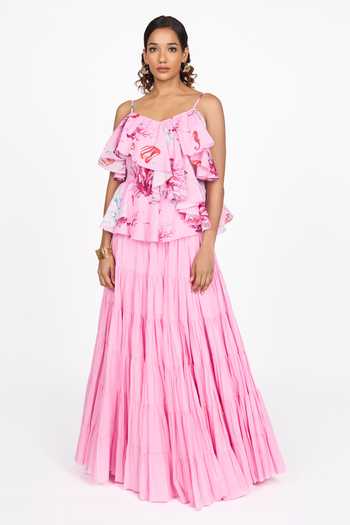 Dev And Viv Printed Ruffled Top 