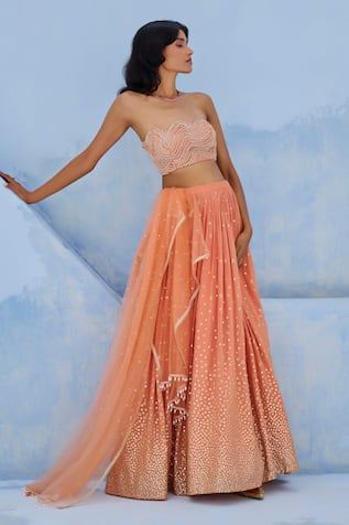 Chamee And Palak Melisa Embroidered Lehenga Set 