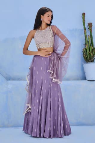 Chamee And Palak Floral Pattern Lehenga Set 