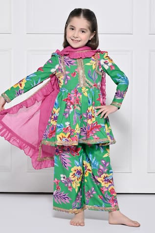 The Pony & Peony Co. Floral Print Anarkali Pant Set 