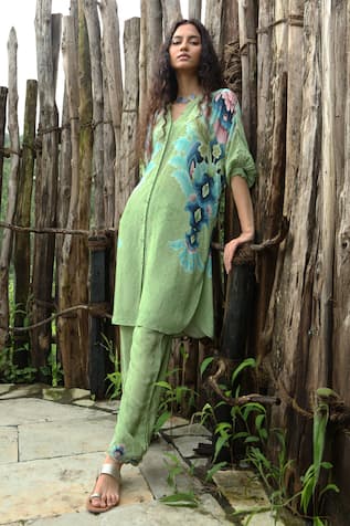Basil Leaf Floral Print Kurta & Pant Set 