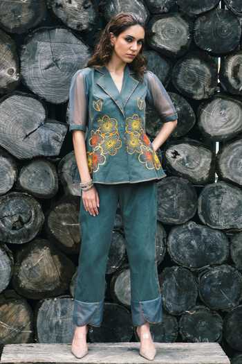 Shagun Nagi The Label French Knot Overlap Top With Pant 