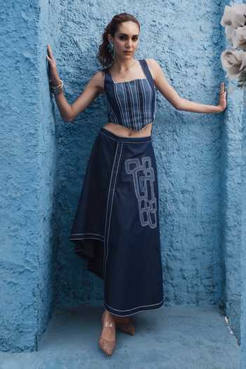 Shagun Nagi The Label Shimmer Corset Skirt Set 