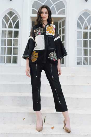 Shagun Nagi The Label Applique Embroidered Shirt With Pant 