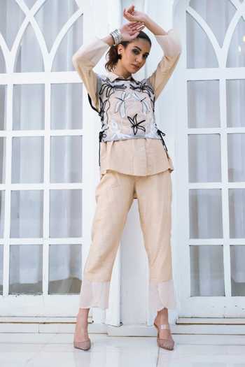 Shagun Nagi The Label Dragonfly Embroidered Waistcoat Pant Set 