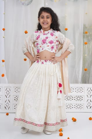 Little Bansi Floral Pattern Lehenga Set