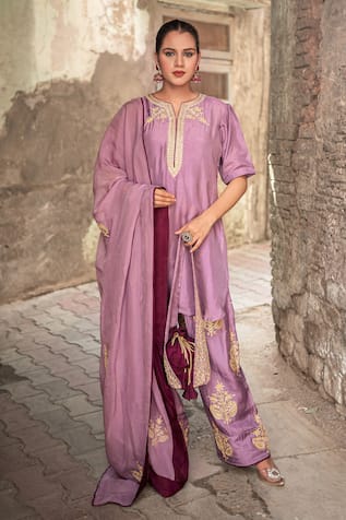 Wazir C Floral Work Kurta Salwar Set 