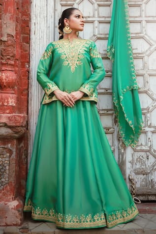 Wazir C Kashmira Tilla Work Lehenga Set 