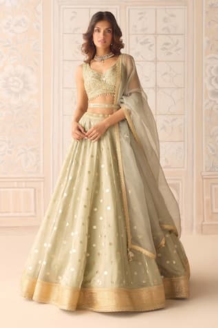 Shyam Narayan Prasad Polka Dot Woven Lehenga Set 