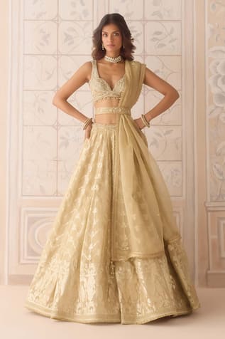 Shyam Narayan Prasad Chevron Woven Lehenga Set 