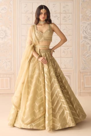 Shyam Narayan Prasad Chevron Pattern Lehenga Set 