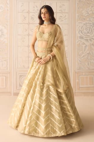 Shyam Narayan Prasad Zig Zag Woven Lehenga Set 