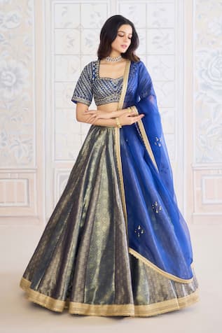 Shyam Narayan Prasad Zardozi Embroidered Lehenga Set 