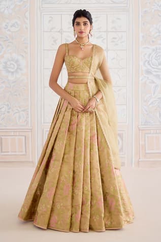 Shyam Narayan Prasad Floral Woven Lehenga Set 
