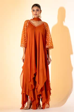 K-Anshika Butti Work Kurta Sharara Set 