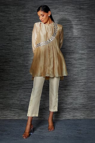 Sandhya Shah Leather Work Tunic With Pant 