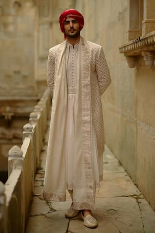 Nitika Gujral Flower Butti Work Sherwani Set 