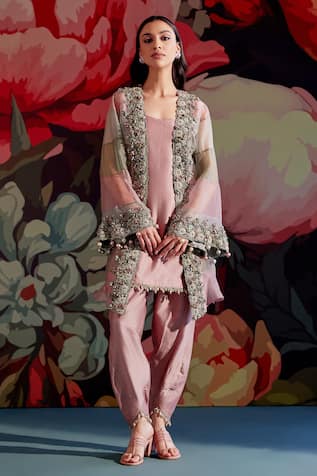 Parul And Preyanka Aroo Embroidered Jacket & Kurta Set 