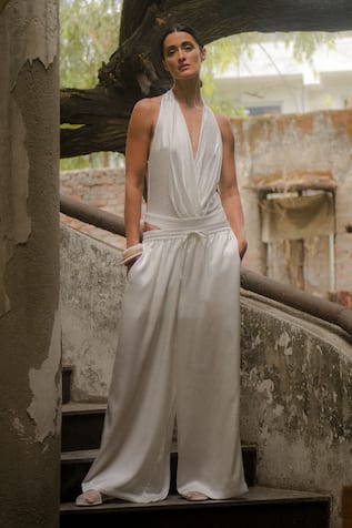 Ituvana Gabby Silk Bodysuit & Pant Set 