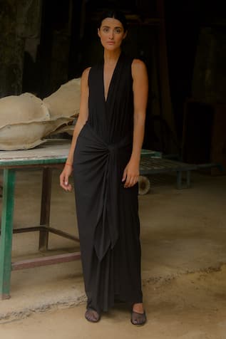 Ituvana Kaya Jersey Top & Sarong Skirt Set 