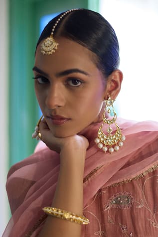 MAISARA JEWELRY Pearl Embellished Layered Chandbalis 