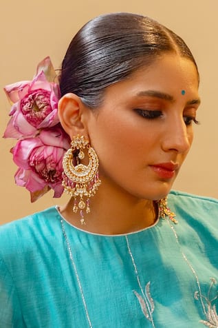 MAISARA JEWELRY Bead & Pearl Embellished Chandbalis 