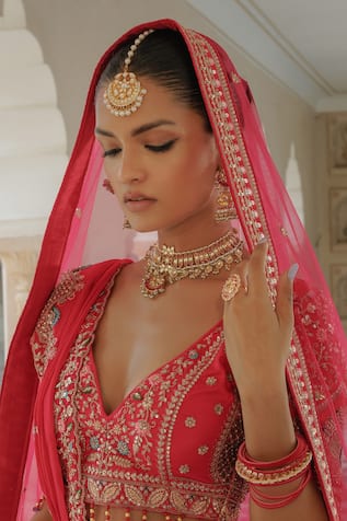 MAISARA JEWELRY Kundan & Pearl Jadau Maangtikka 