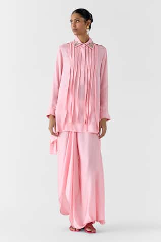 Studio Rigu Moonstone Asymmetric Shirt With Knot Skirt 