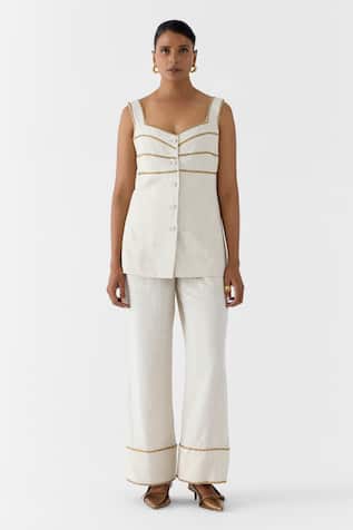 Studio Rigu Pearl Linen Blazer & Trousers Set 