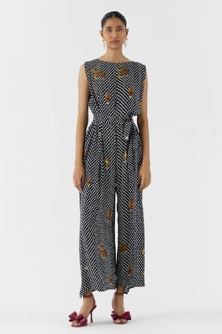 Studio Rigu Onyx Polka Dot Jumpsuit 