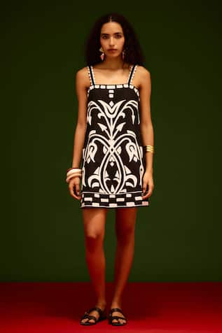 Indian Summer Story Tulip Thread Embroidered Dress 