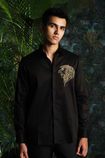 House Of Koa Jungle King Embroidered Shirt 