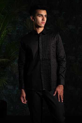House Of Koa Shadow Grid Embroidered Shirt 