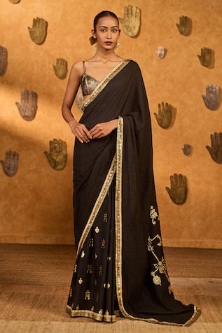 Masaba Wishdrop Gota Saree With Unstitched Blouse Piece