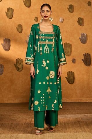 Masaba Green Folkstone Kurta With Pant