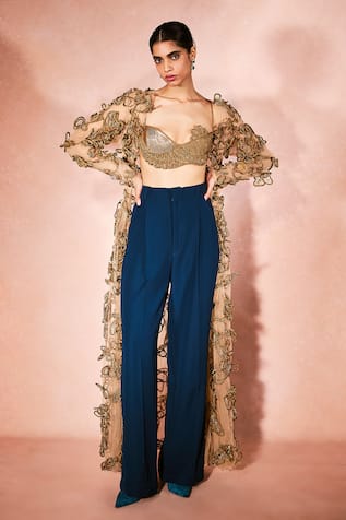 Nirmooha Golden Horizon Applique Shurg & Pant Set 